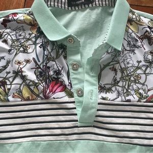 T.R Premium Polo Shirt Short Sleeve Patterned Size S